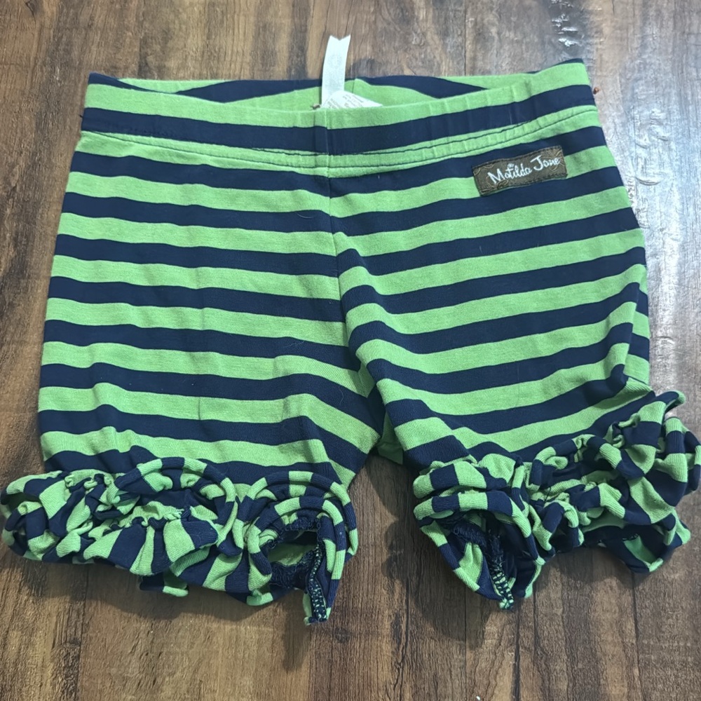 Matilda Jane Green and Blue Ruffle Shorts
